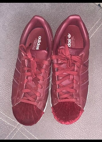 Orijinal Bordo Adidas Süperstar 