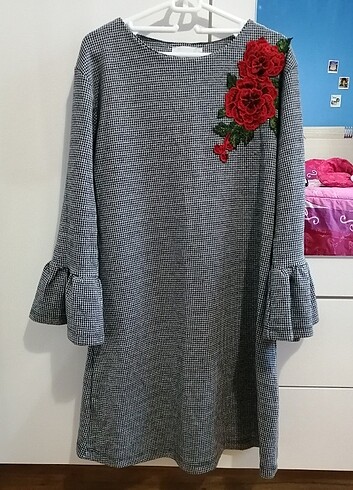 Çiçek İşlemeli Tunik/Elbise