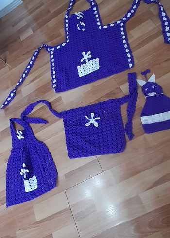 Tasarımcı El örgüsü Mutfak Önlüğü Seti