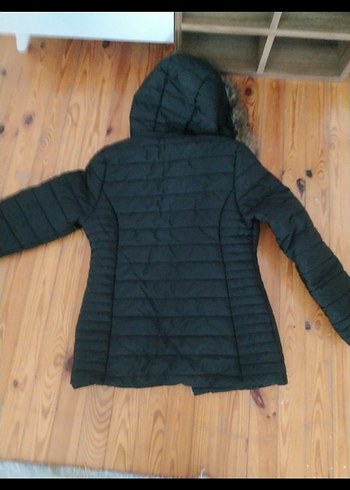 Kürklü Siyah Kadın Kışlık Mont - Görsel 3