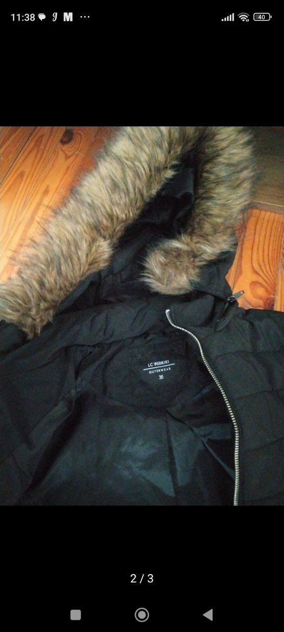 Kürklü Siyah Kadın Kışlık Mont - Görsel 2