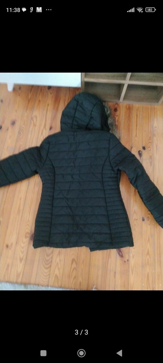 Kürklü Siyah Kadın Kışlık Mont - Görsel 3