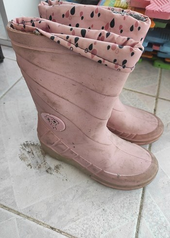 Kız Çocuk Pembe Lastik Botlar ışıklı - Görsel 2