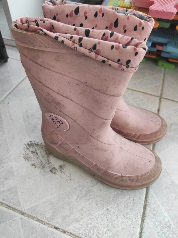 Kız Çocuk Pembe Lastik Botlar ışıklı - Görsel 2