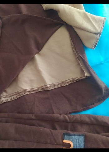 Kahverengi Kapüşonlu Oversize Sweatshirt ve alt takim - Görsel 2