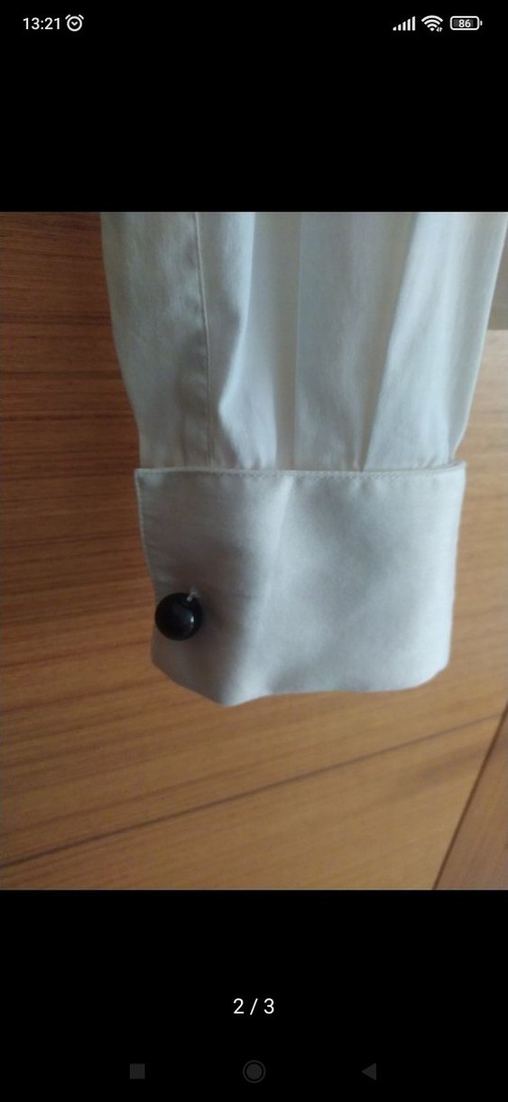 Gri Düğmeli Keten Kadın Gömlek - Görsel 2