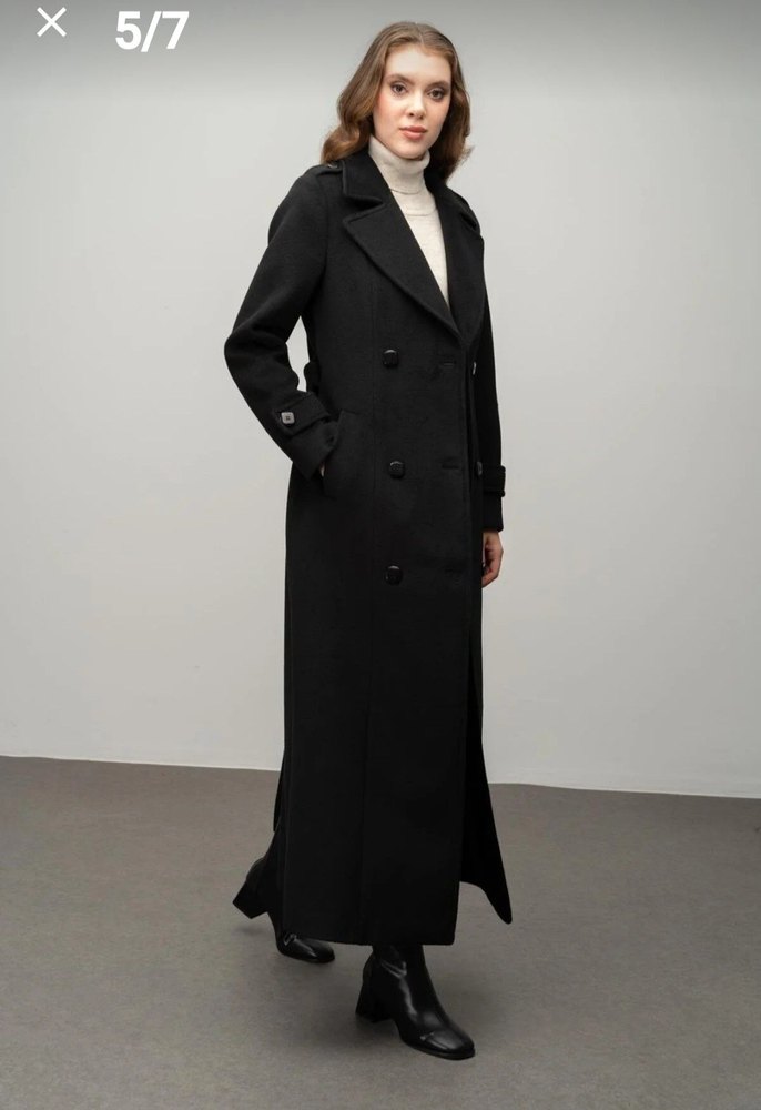 Siyah Uzun Kadın Kaban - Görsel 2