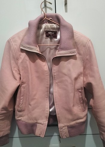 Pembe Deri Kadın Ceket