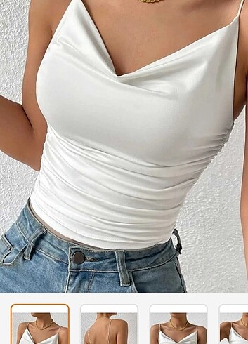 İnce askılı crop bluz