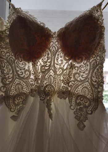 Askılı Straplez Uzun Beyaz Prenses Gelinlikler - Görsel 4