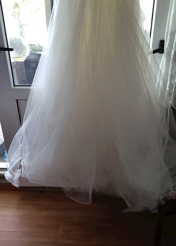 Askılı Straplez Uzun Beyaz Prenses Gelinlikler - Görsel 2