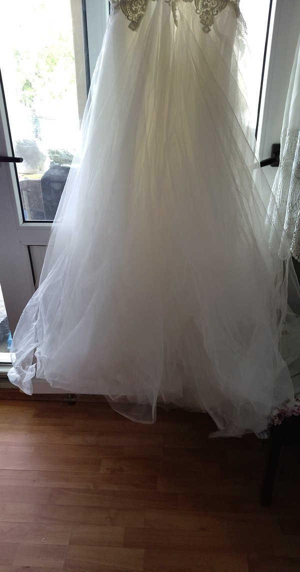 Askılı Straplez Uzun Beyaz Prenses Gelinlikler - Görsel 2