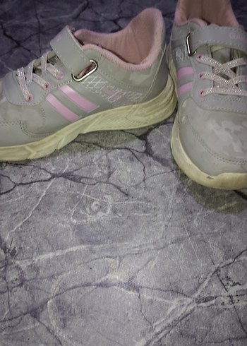 Kız Çocuk Pembe Gri Bağcıklı Spor Ayakkabı - Görsel 3