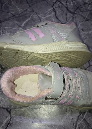 Kız Çocuk Pembe Gri Bağcıklı Spor Ayakkabı - Görsel 6