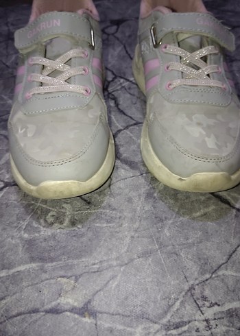 Kız Çocuk Pembe Gri Bağcıklı Spor Ayakkabı - Görsel 2