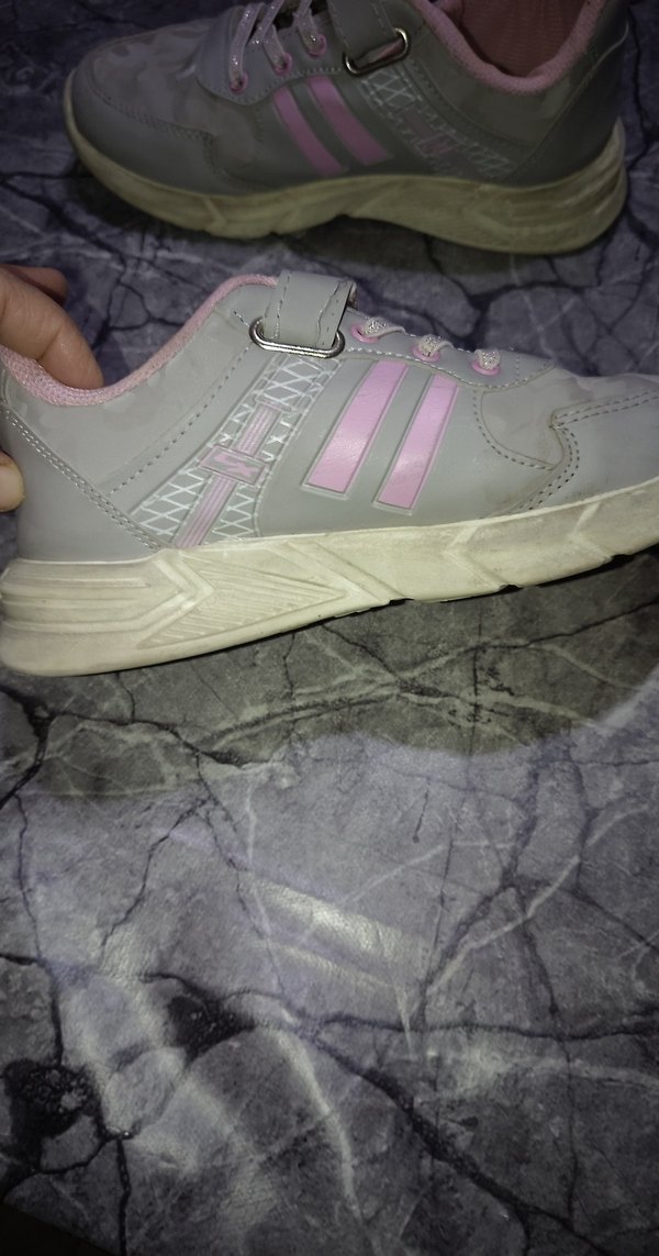 Kız Çocuk Pembe Gri Bağcıklı Spor Ayakkabı - Görsel 5