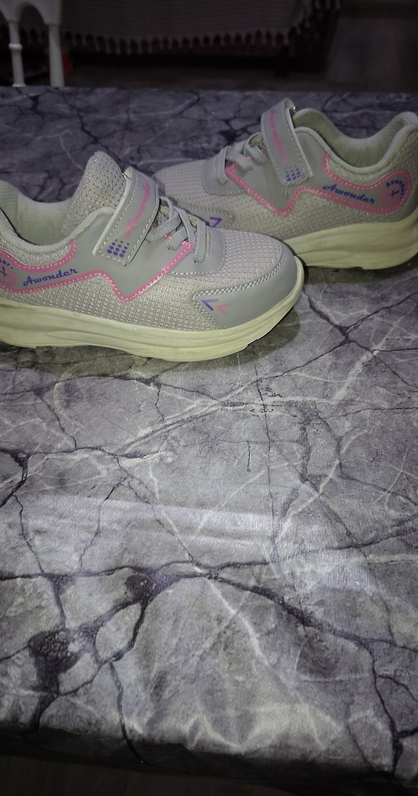 Kız Çocuk Gri Spor Ayakkabı - Cırt Cırtlı - Görsel 5