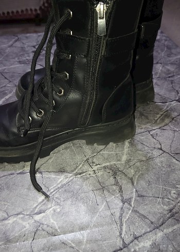 Siyah Platform Topuklu Gotik Kadın Botları - Görsel 5