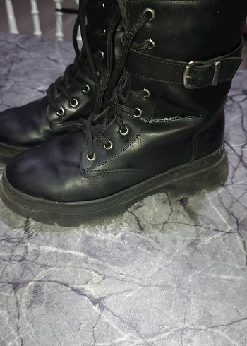 Siyah Platform Topuklu Gotik Kadın Botları - Görsel 3