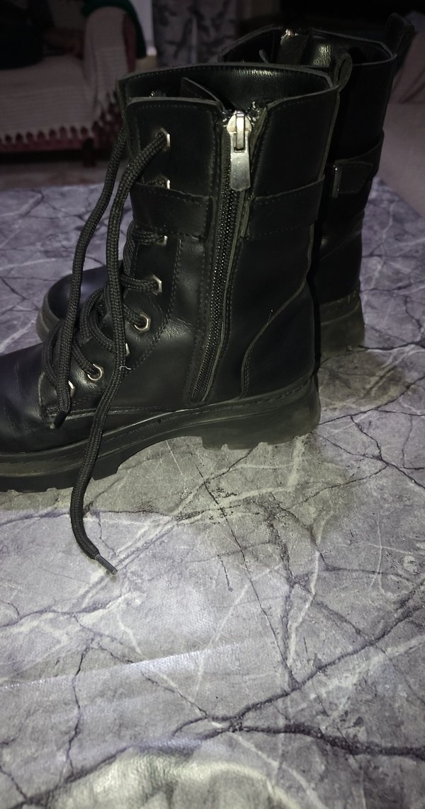Siyah Platform Topuklu Gotik Kadın Botları - Görsel 5