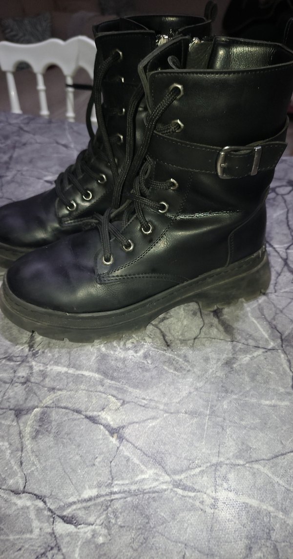 Siyah Platform Topuklu Gotik Kadın Botları - Görsel 3