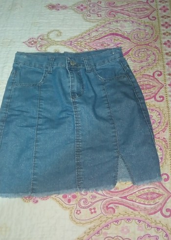 Kadın Mavi Denim Midi Etek - Görsel 3