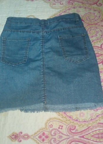 Kadın Mavi Denim Midi Etek - Görsel 5