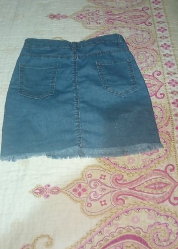 Kadın Mavi Denim Midi Etek - Görsel 4