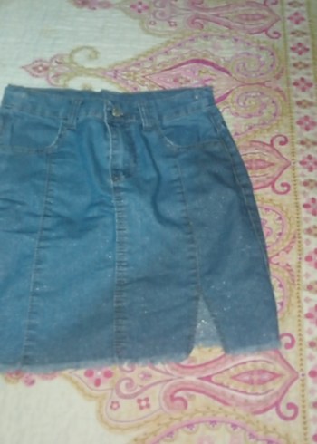 Kadın Mavi Denim Midi Etek - Görsel 2