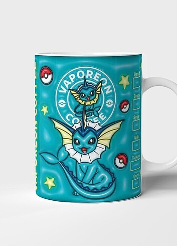 Vaporeon Pokemon 3D Tasarım Kupa 