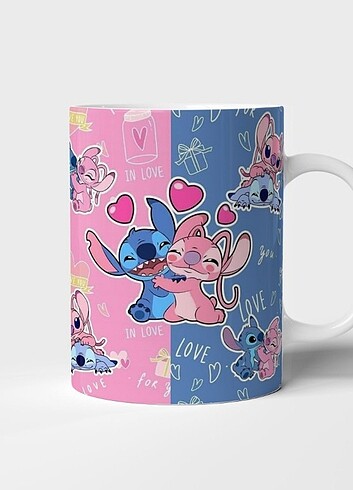 Stitch Sevgililer Günü Tasarım Kupa 