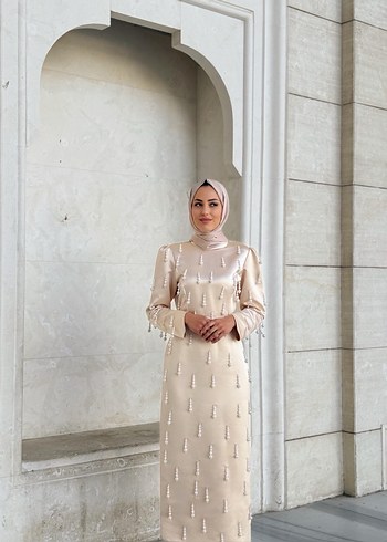 Beyaz Uzun Kollu Salaş Elbise - Görsel 3