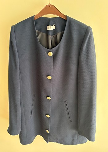 Düğmeli Gri Kadın Blazer Ceket