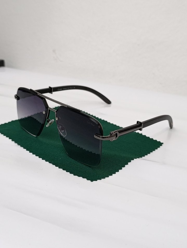 Gri Minimalist Erkek Güneş Gözlüğü - Görsel 2