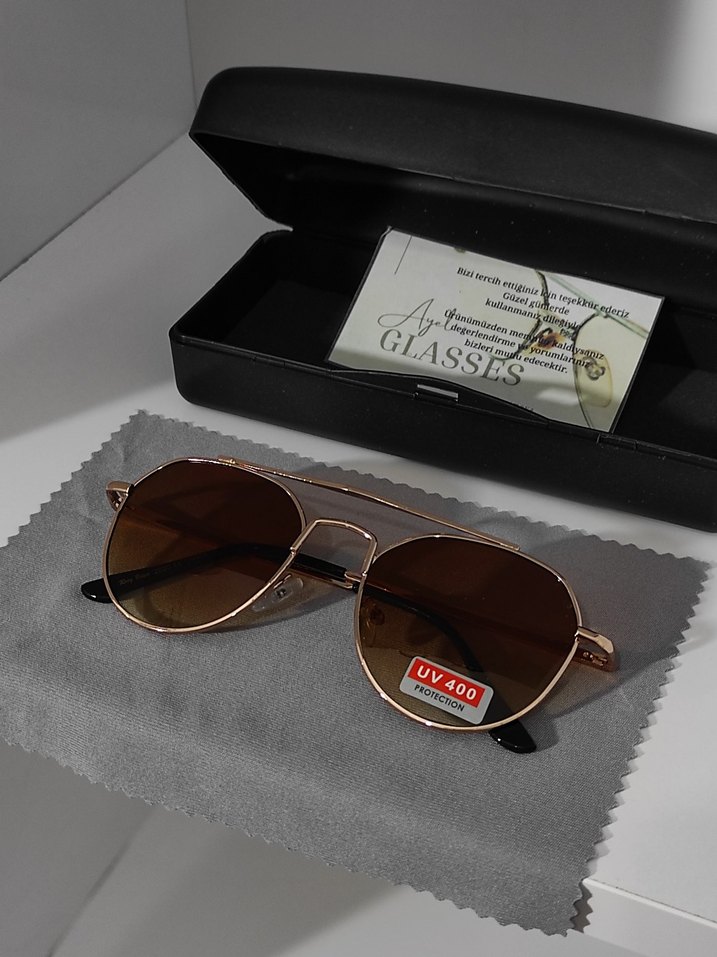 Klasik Kahverengi UV400 Koruyucu Kadın Güneş Gözlüğü - Görsel 3