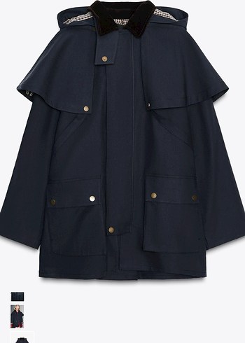 Zara lacivert trençkot