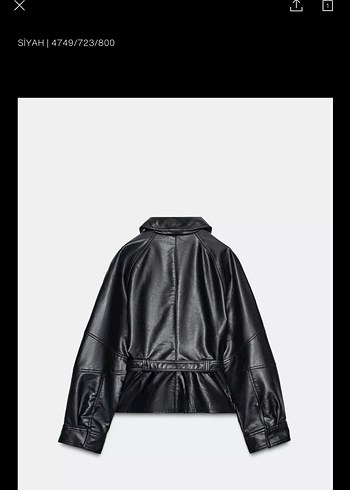 xs Beden siyah Renk Zara peplum deri ceket