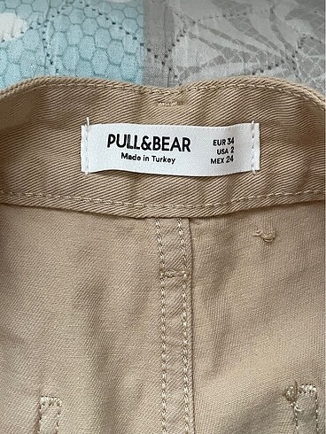 Pull and Bear Bej bol paça pantolon