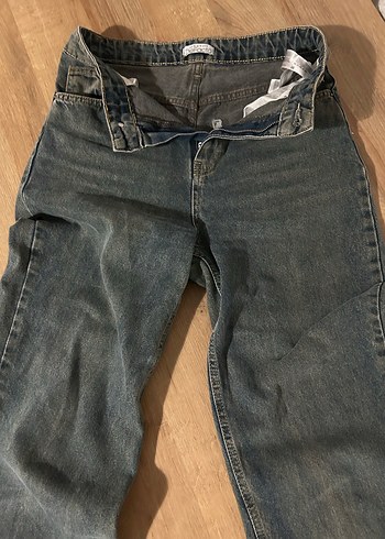 Kadın Gri Bol Kesim Midi Kot Pantolon - Görsel 2