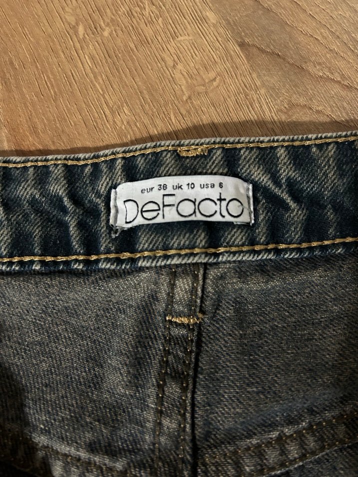 Kadın Gri Bol Kesim Midi Kot Pantolon - Görsel 3