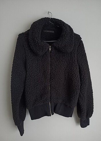 Peluş siyah Hırka 
