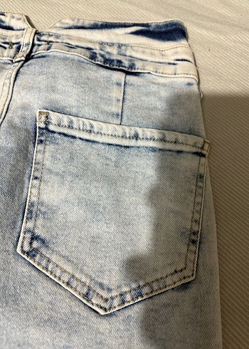 Trendyol & Milla Düğmeli Gri Mavi Kadın Normal Boy Jean