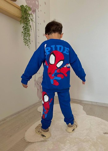4 Yaş Beden Rahat Kesim Mavi Marvel Baskılı Erkek Eşofman