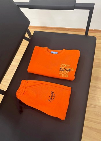 Diğer Turuncu Kapüşonlu Çocuk Etnik Desenli Eşofman