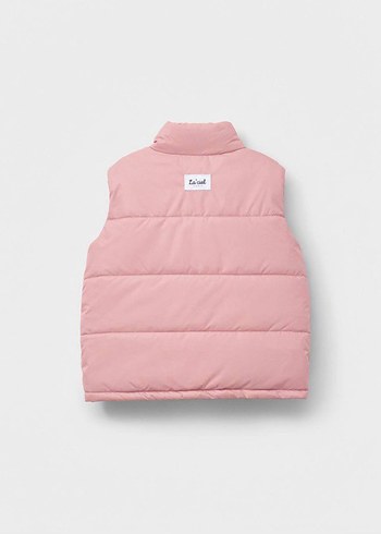 Kız Çocuk Pembe Yumuşak Dik Yaka Yelek - Görsel 2