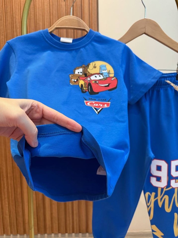 Mavi Baskılı Erkek Çocuk Eşofman Takımı - Görsel 2