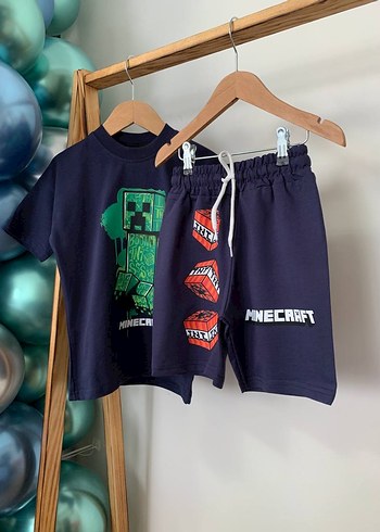 Erkek Çocuk Lacivert Minecraft Baskılı Tişört - Görsel 2