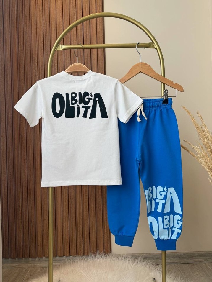 Baskılı Mavi Bebek Erkek Takım - Görsel 2