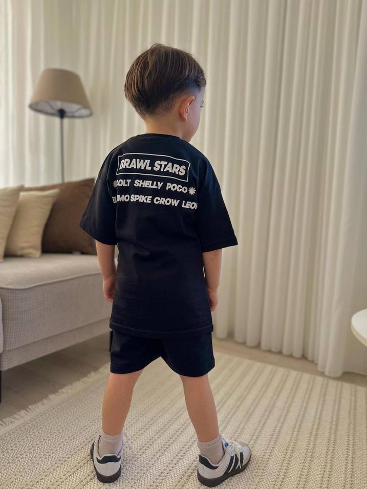 Erkek Çocuk Siyah Baskılı Tişört - Görsel 2