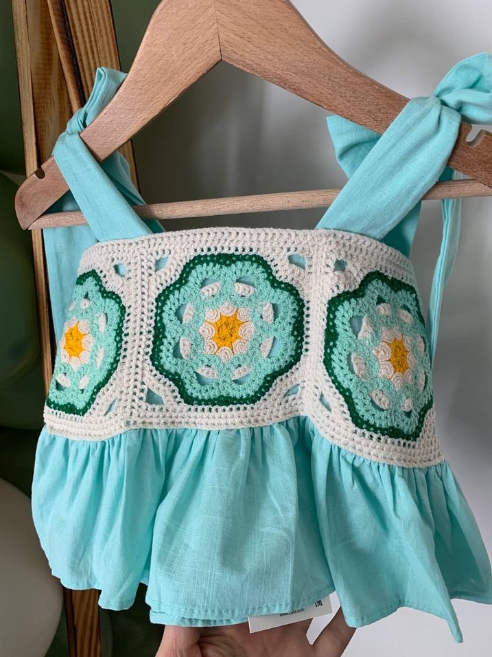 Bohem Tarz Turkuaz Dantel Detaylı Kız Şortu - Görsel 5